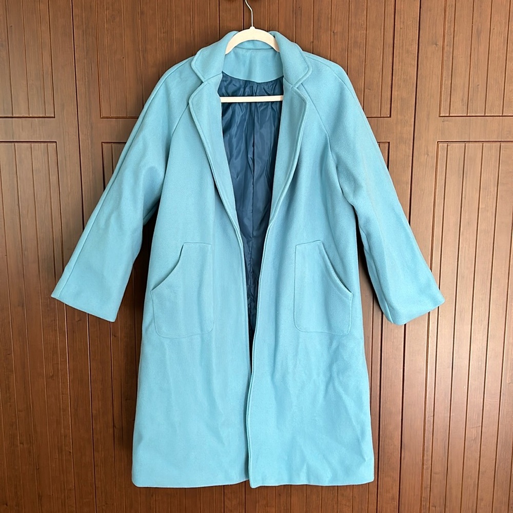 Light Blue Jacket, Long Trench Coat